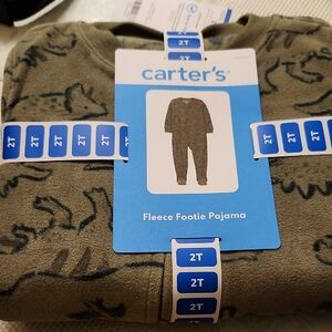 Carter's Olive Animal Print Fleece Pajama